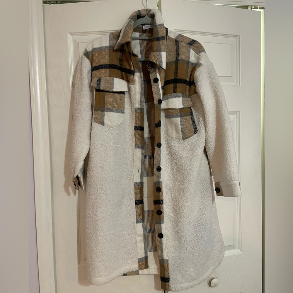 Cozy Cream and Brown Teddy Jacket